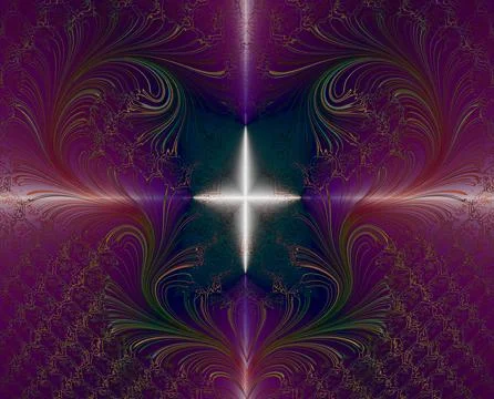 A delicate multi-colored pattern with a white star glowing inside. 스톡 일러스트