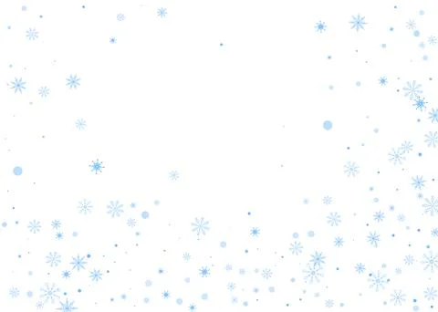 Delicate openwork snowflakes. Snow, snowfall. Falling scattered blue snowflak Иллюстрация