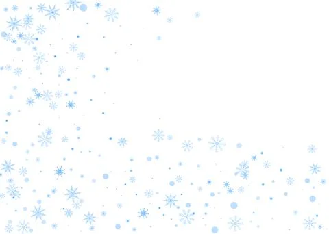 Delicate openwork snowflakes. Snow, snowfall. Falling scattered blue snowflak Stock Illustration