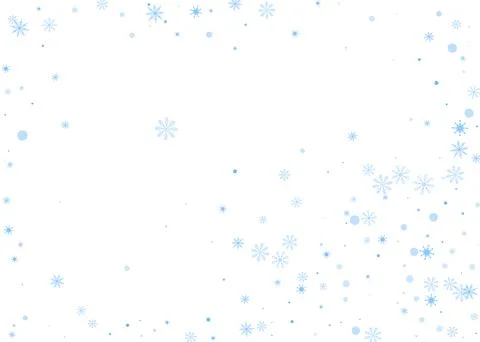 Delicate openwork snowflakes. Snow, snowfall. Falling scattered blue snowflak Stockillustratie