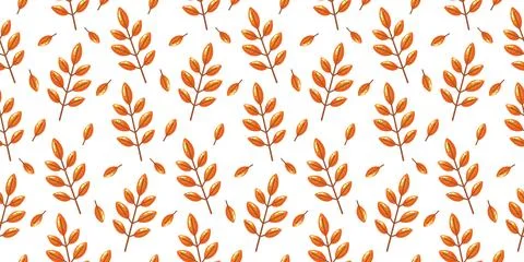 Delicate Orange Autumn Leaves Pattern Stock-Illustration