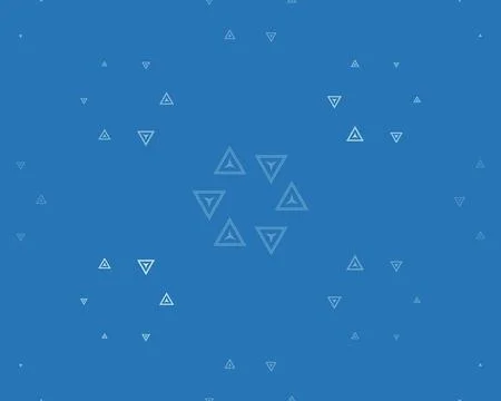 Delicate outlined triangles float across a bright blue field with generous .. Stock Illustration