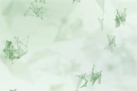 Delicate pale green polygon clusters float across a spacious background, cr.. 스톡 일러스트