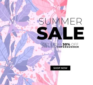 Delicate pale vector summer design with exotic palm leaves and space for text Stock Illustration