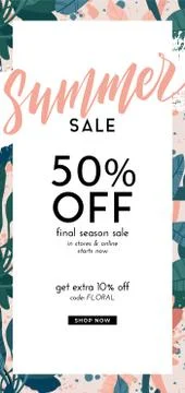 Delicate pale vector summer design with exotic palm leaves and space for text Stock Illustration