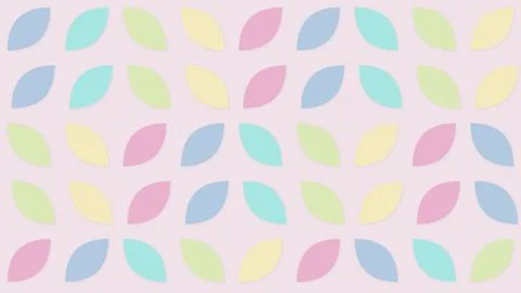 Delicate pastel botanical forms float across a blush field, creating an air.. Stock Illustration