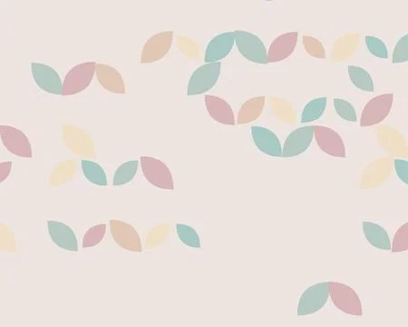 Delicate pastel leaf motifs float across a warm cream field, creating a cal.. Illustrazione stock