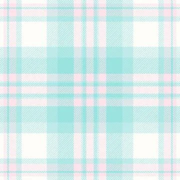 Delicate pastel plaid pattern in soft mint green and pink hues on white backg イラスト素材