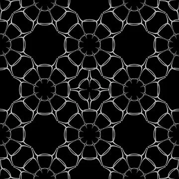 Delicate Pattern on Black Background Stock Illustration