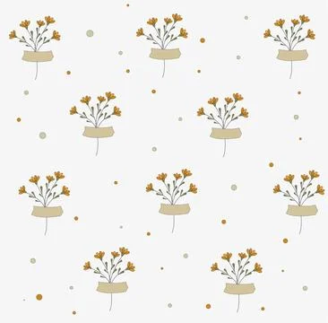 Delicate pattern with floral elements イラスト素材