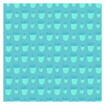 Delicate pattern with home plants. Illustrazione stock