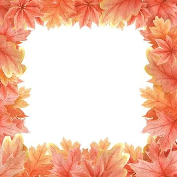 Delicate pattern in watercolor style. Background from autumn oak leaves and m Stock Illustration