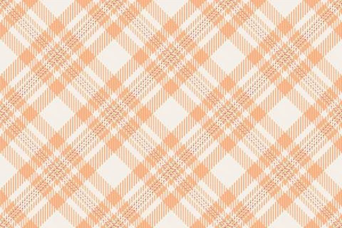Delicate peach plaid. Seamless pattern evokes classic style, warmth, and comf Stock Illustration