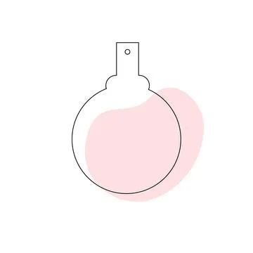 Delicate perfume bottle in the style of flat lines. Cosmetic product. Stock Illustration