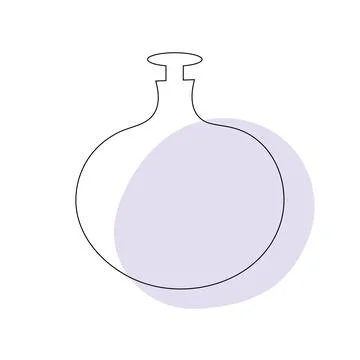 Delicate perfume bottle in the style of flat lines. Cosmetic product. Stock Illustration