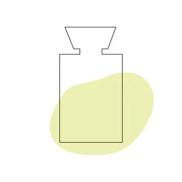 Delicate perfume bottle in the style of flat lines. Cosmetic product. Stock-Illustration