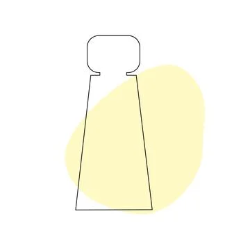 Delicate perfume bottle in the style of flat lines. Cosmetic product. Stock Illustration