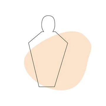 Delicate perfume bottle in the style of flat lines. Cosmetic product. Stock Illustration