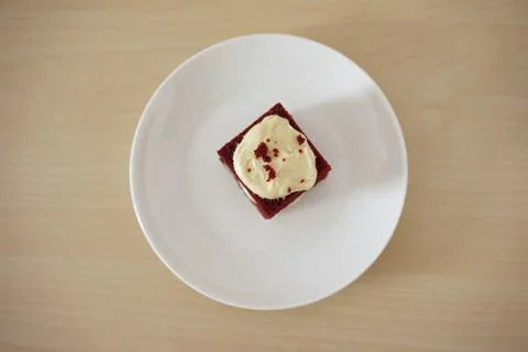 Delicate piece of small chocolate cake Stock Photos