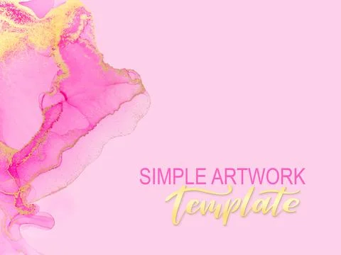 Delicate Pink Artwork Design Template for Greeting Card. Illustrazione stock