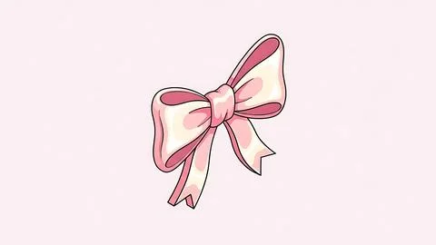 Delicate pink bow Stock Illustration