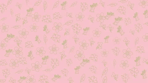 Delicate pink floral pattern with gold accents for elegant design projects Video stock 331230658