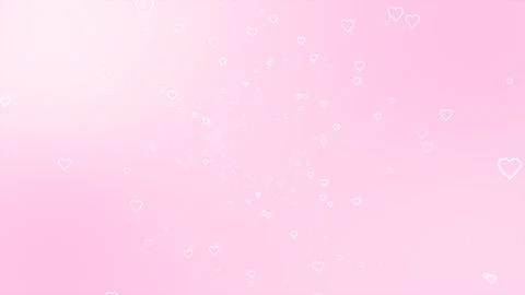 A delicate pink gradient background featuring scattered white heart outline.. Foto stock