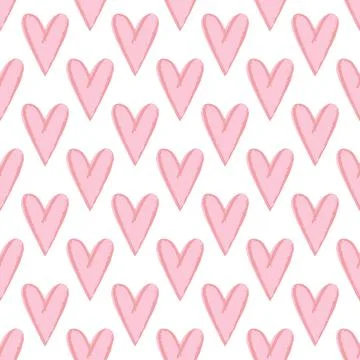 Delicate pink hearts seamless pattern 库存插图