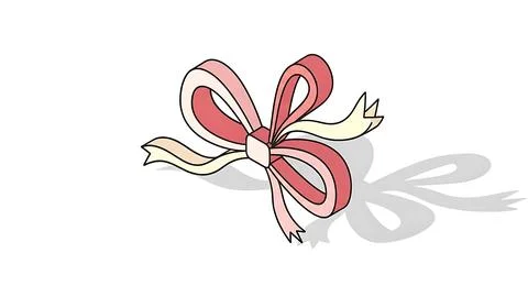 Delicate pink ribbon bow Stock Illustration