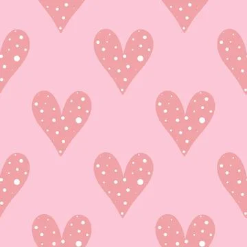 Delicate pink seamless pattern with hearts vector illustration 库存插图