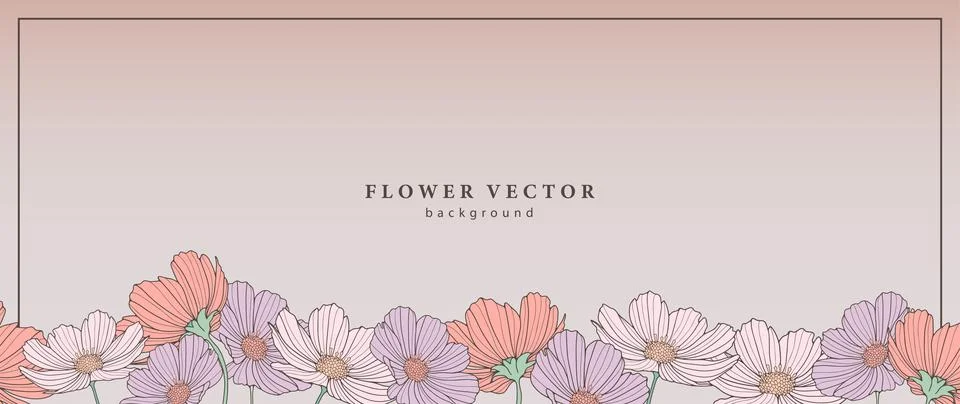 Delicate pink vector floral background for decor, postcards, business cards Stock Illustration