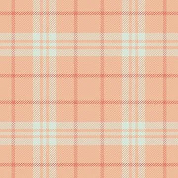 Delicate plaid pattern in soft peach and blue hues. A classic tartan design,  Stock Illustration