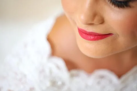 Delicate portrait of a bride Stock Photos