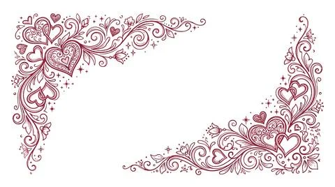 Delicate red abstract vine pattern design イラスト素材