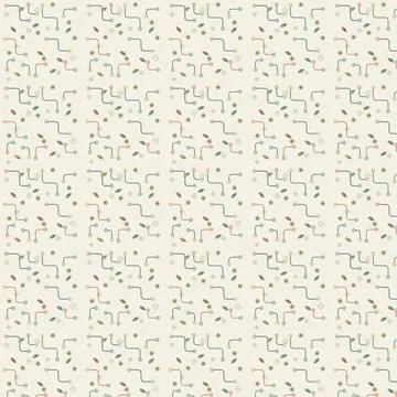 Delicate repeating botanical pattern with abstract leaf and vine motifs for.. Stock Illustration