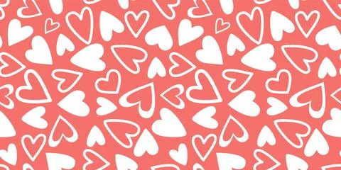 Delicate romantic seamless pattern with hearts イラスト素材