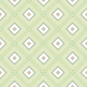 Delicate romb geometric background pattern green white grey Stock Illustration