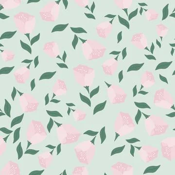 Delicate roses . Seamless pattern with small buds. Stock Illustration