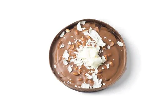 Delicate round chocolate cake Stock Photos