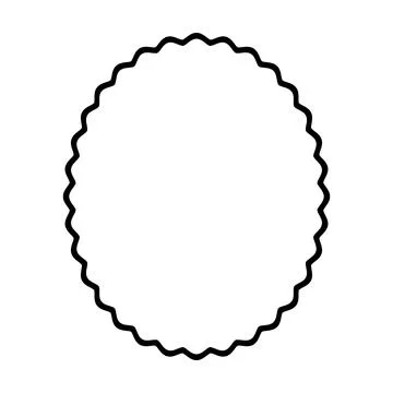 Delicate Scalloped Oval Frame Border for Elegant Decorative Designs Stock Illustration