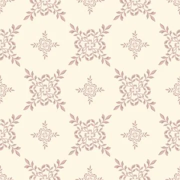 Delicate seamless damask pattern with small and large floral medallions Stock Illustration