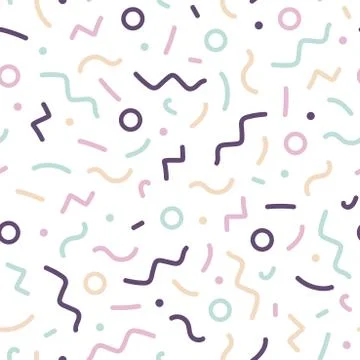 Delicate seamless memphis pattern. Fashion style 80-90s. Stock Illustration