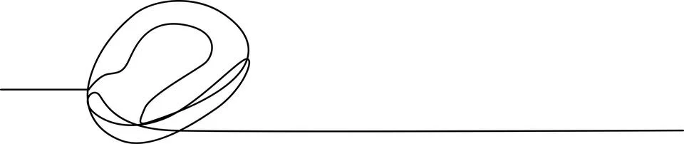 A delicate sketch of a seashell resting on a horizontal line Vector 스톡 일러스트