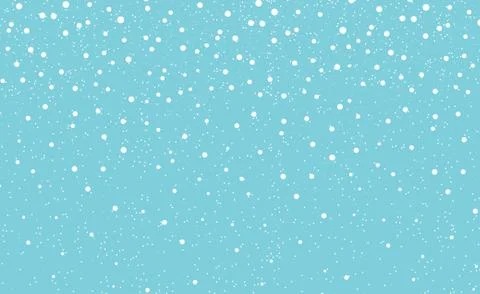 Delicate sky background with falling snowflakes - illustration Stock Illustration