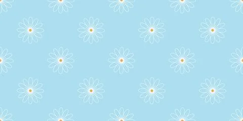 Delicate sky blue background with white silhouette of flowers Stock Illustration