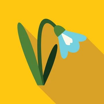 Delicate snowdrop blooming on yellow background Stock Illustration