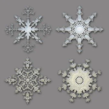 Delicate snowflake collection Stock Photos