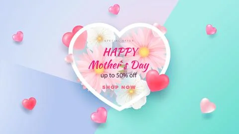 Delicate Spring Flowers Light Background. Heart Shape. Minimalistic Composition Stock Illustration