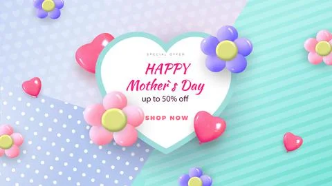 Delicate Spring Flowers Light Background. Heart Shape. Minimalistic Composition Stock Illustration