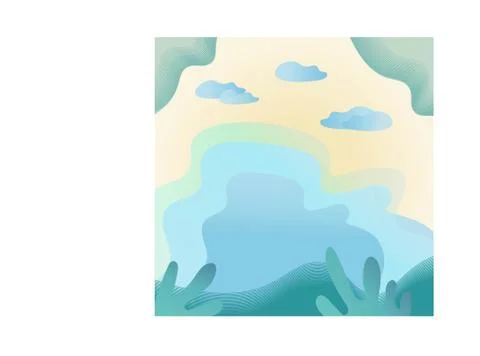 Delicate spring-summer background. Heaven, grass. Ilustración de archivo